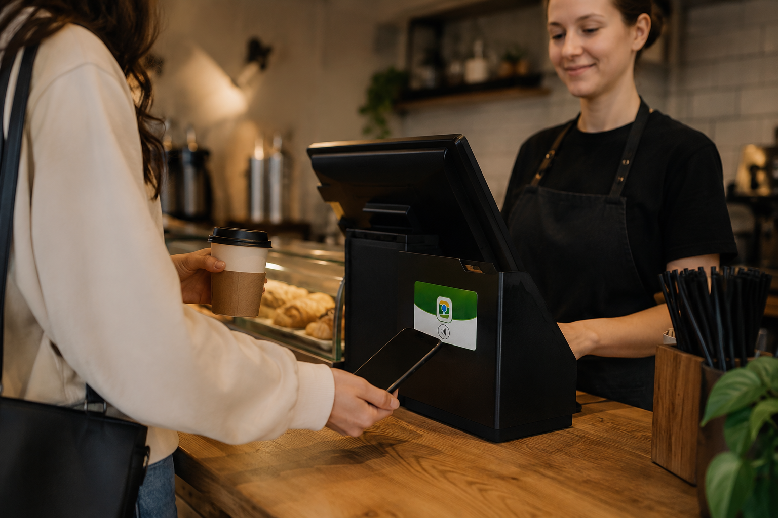 NFC-карта Tapify для отзывов на стойке кофейни