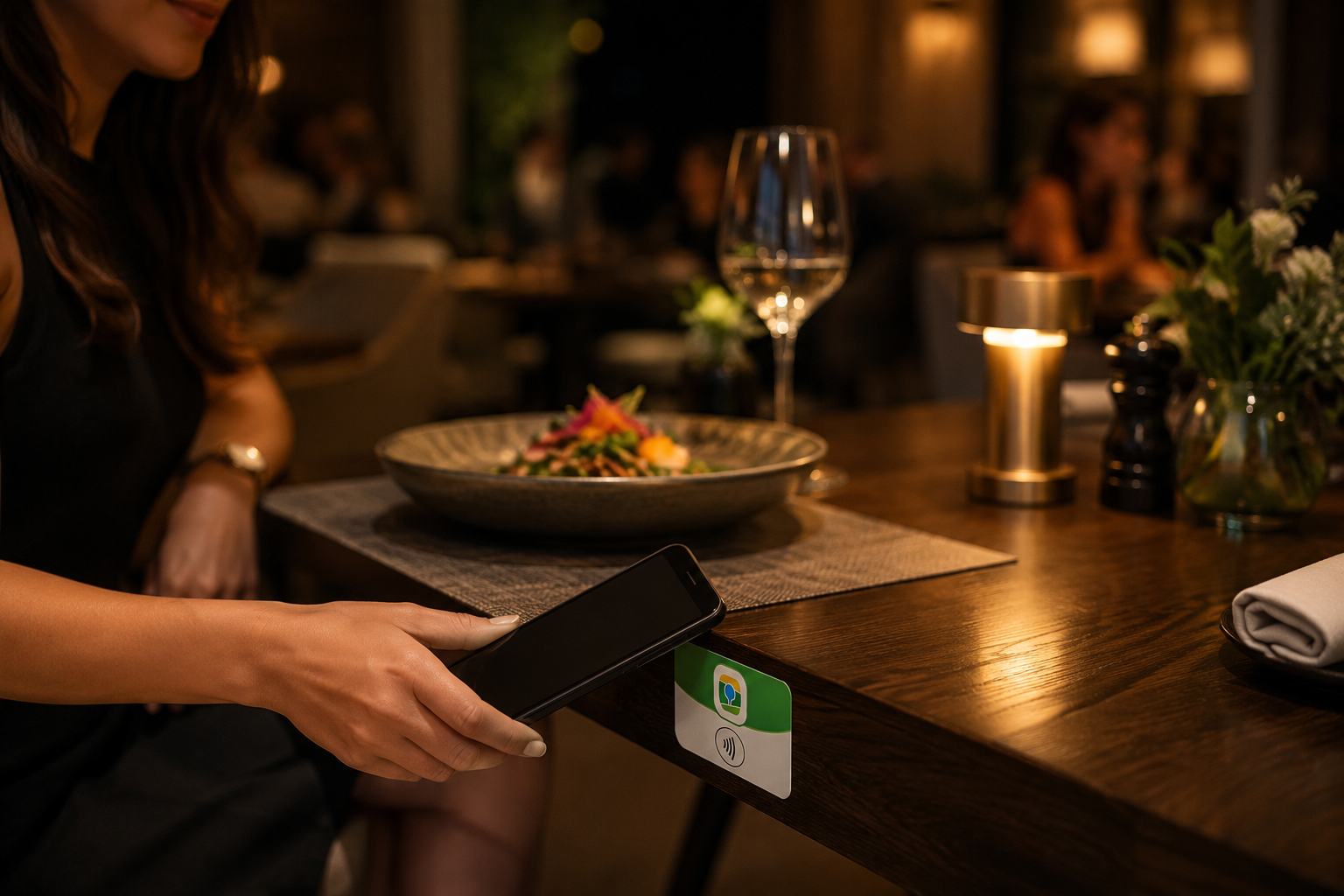 NFC-карта Tapify для отзывов на столике в ресторане